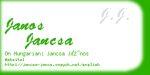 janos jancsa business card